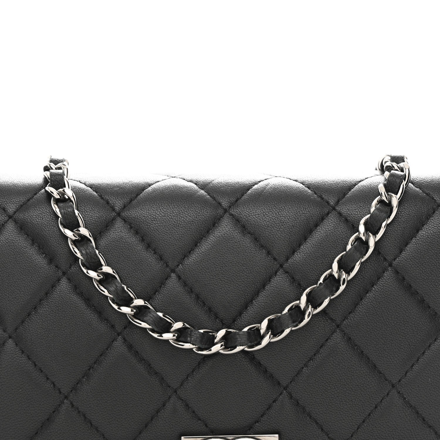 Chanel Lambskin Quilted Boy Wallet On Chain WOC Black 9 of 12