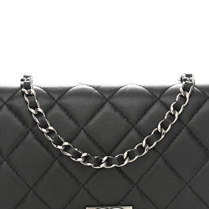 Chanel Lambskin Quilted Boy Wallet On Chain WOC Black 9 of 12