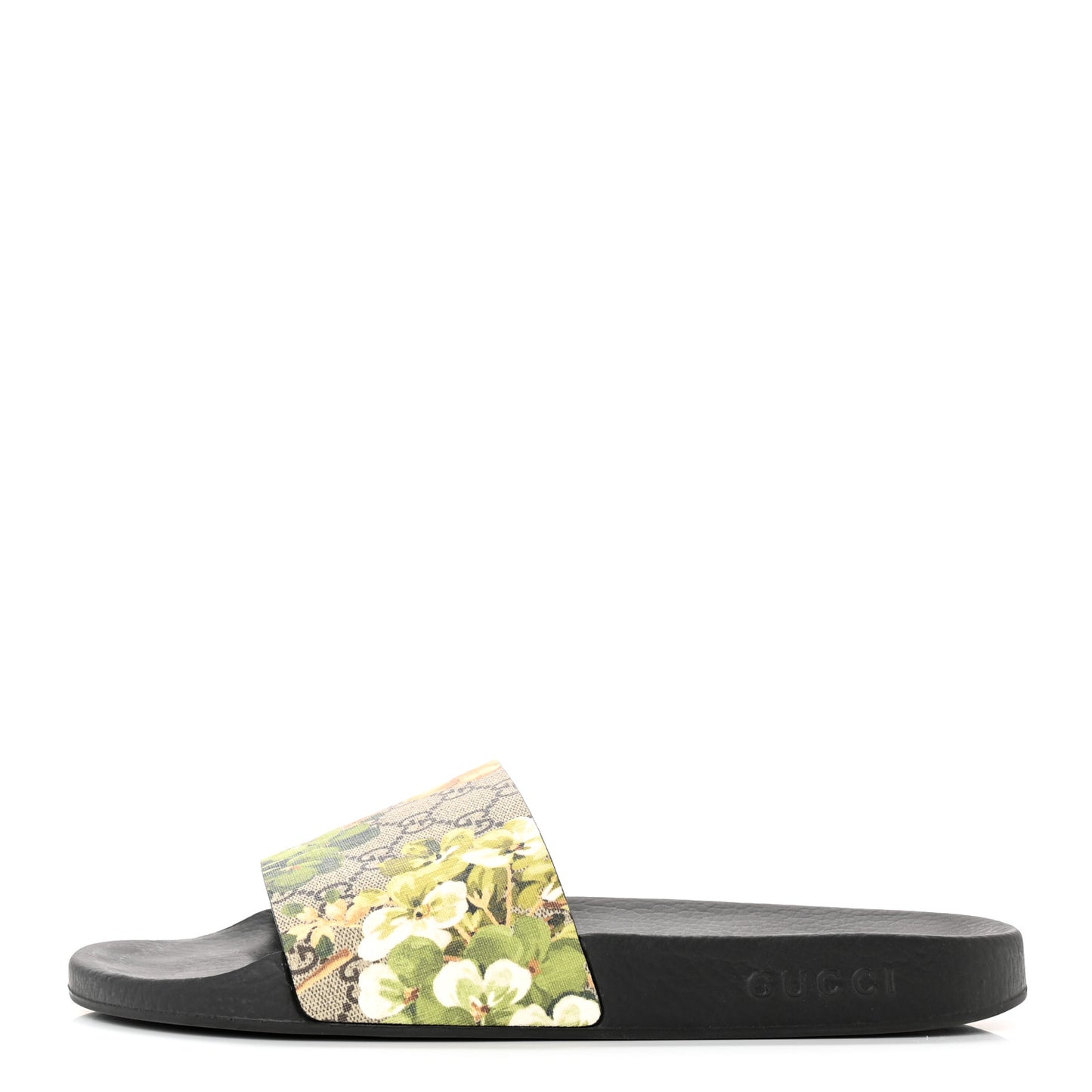 GG Supreme Monogram Mens Blooms Slide Sandals 11 Beige Green