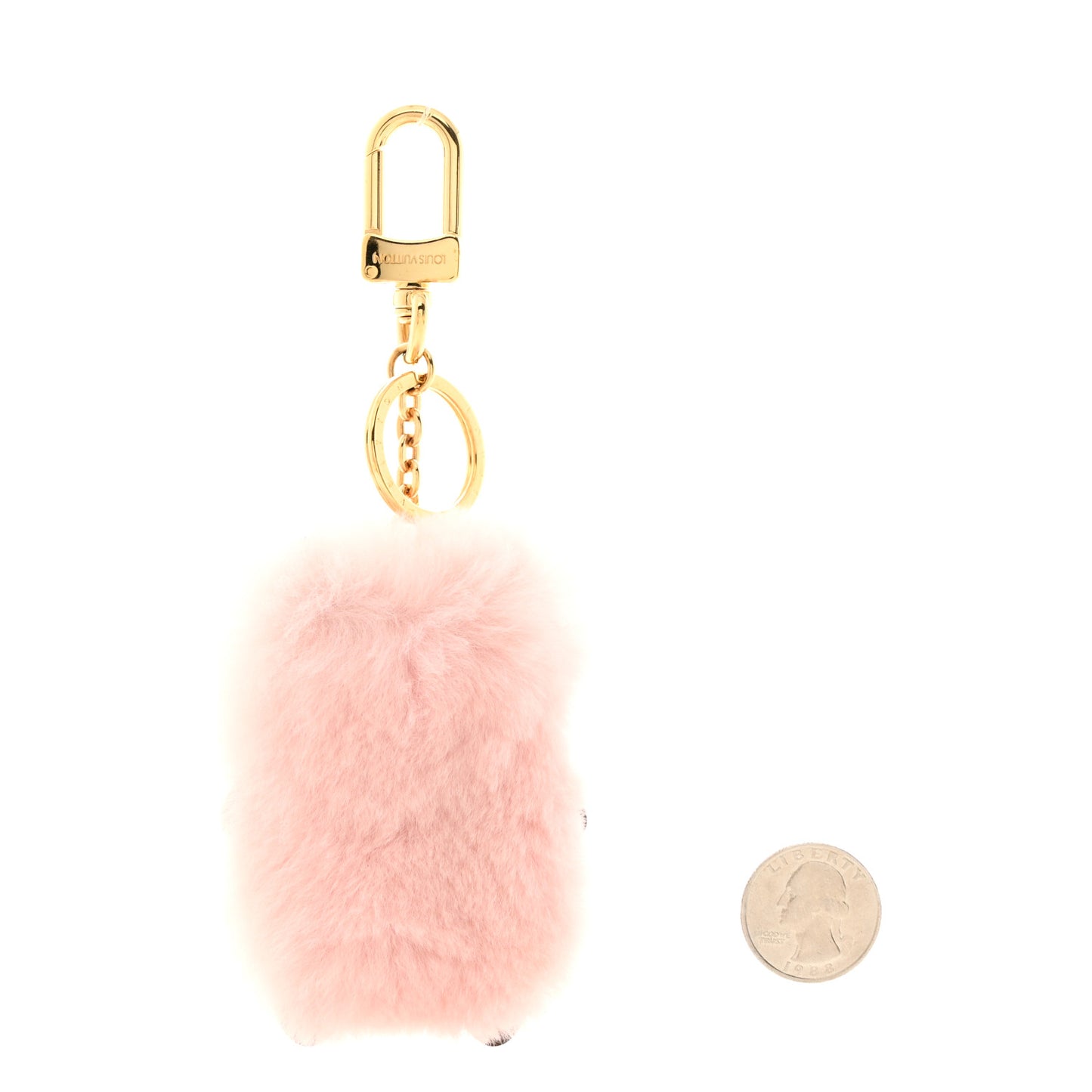 Mink Fur Reverse Monogram Eye-Trunk Bear Bag Charm Key Holder