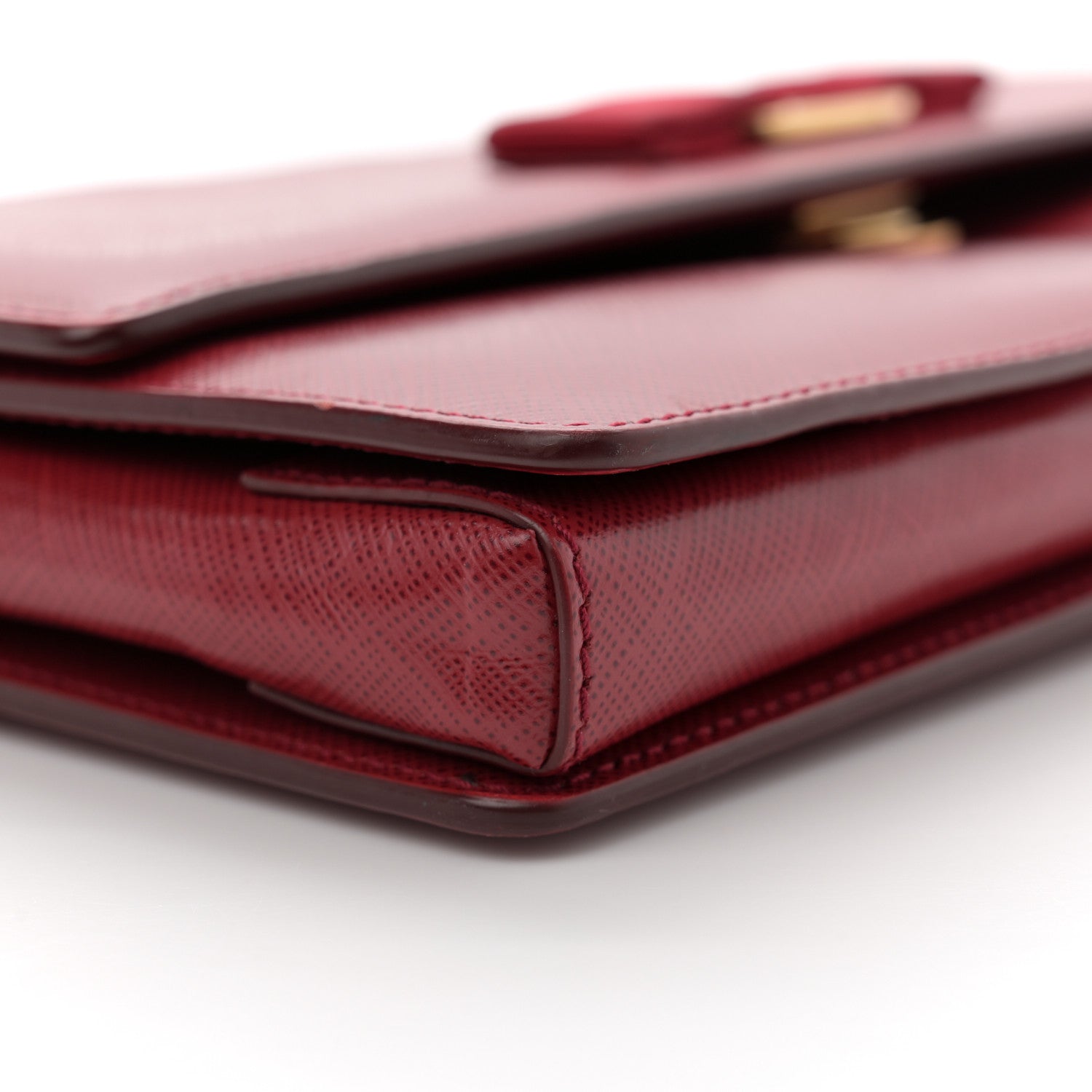 Salvatore Ferragamo Hammered Calfskin Vara Bow Chain Crossbody Red 9 of 11