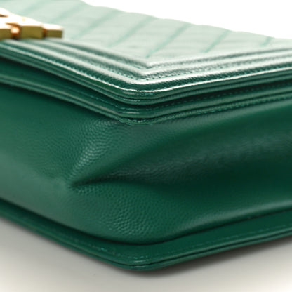 Chanel Caviar Quilted Medium Boy Flap Dark Green 9 of 10
