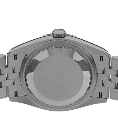 Rolex Stainless Steel 18K White Gold 36mm Oyster Perpetual Datejust Watch Bright Black 126234 4 of 5