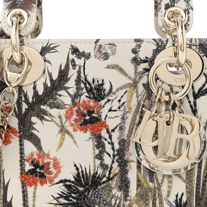 Christian Dior Calfskin Beaded Embroidered Jardin Naturel Mini Lady Dior White Multicolor 8 of 10