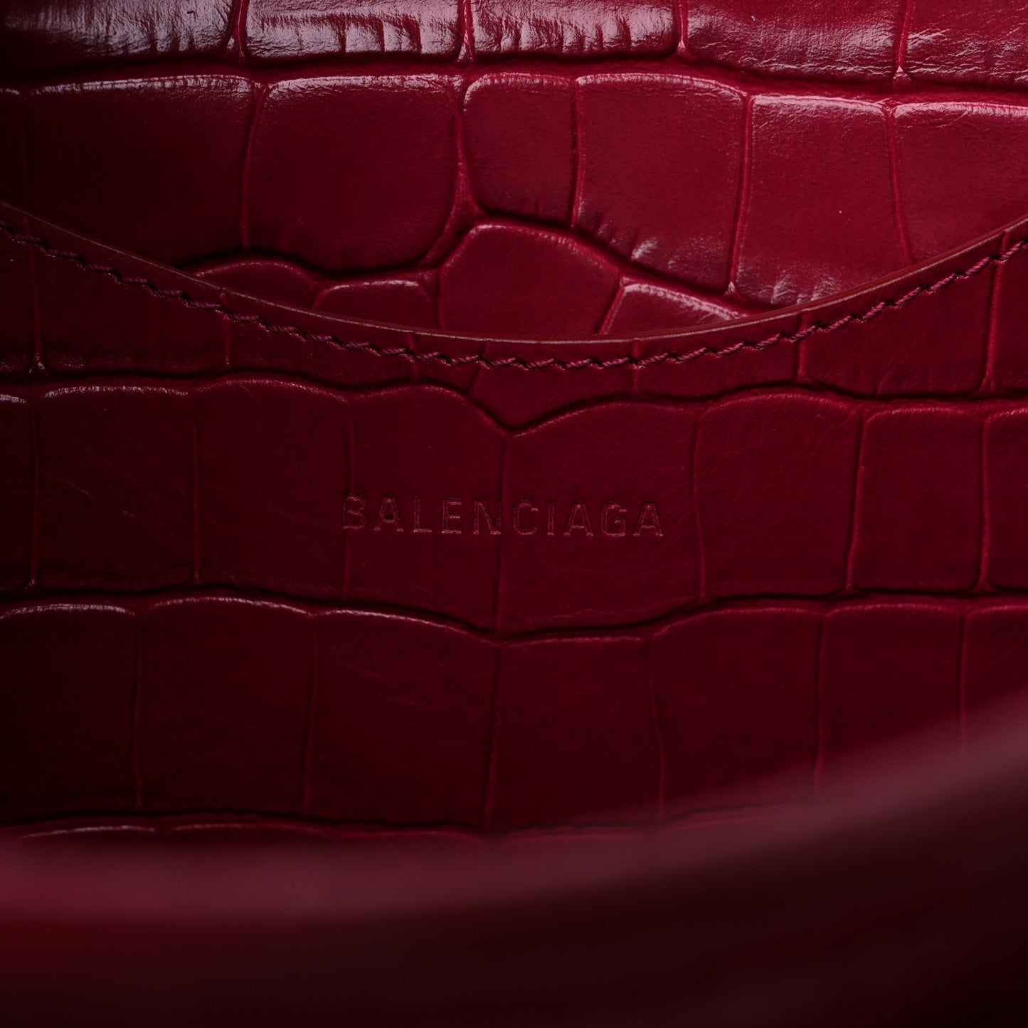 Calfskin Crocodile Embossed Neo Classic Silver Hardware S City Raspberry