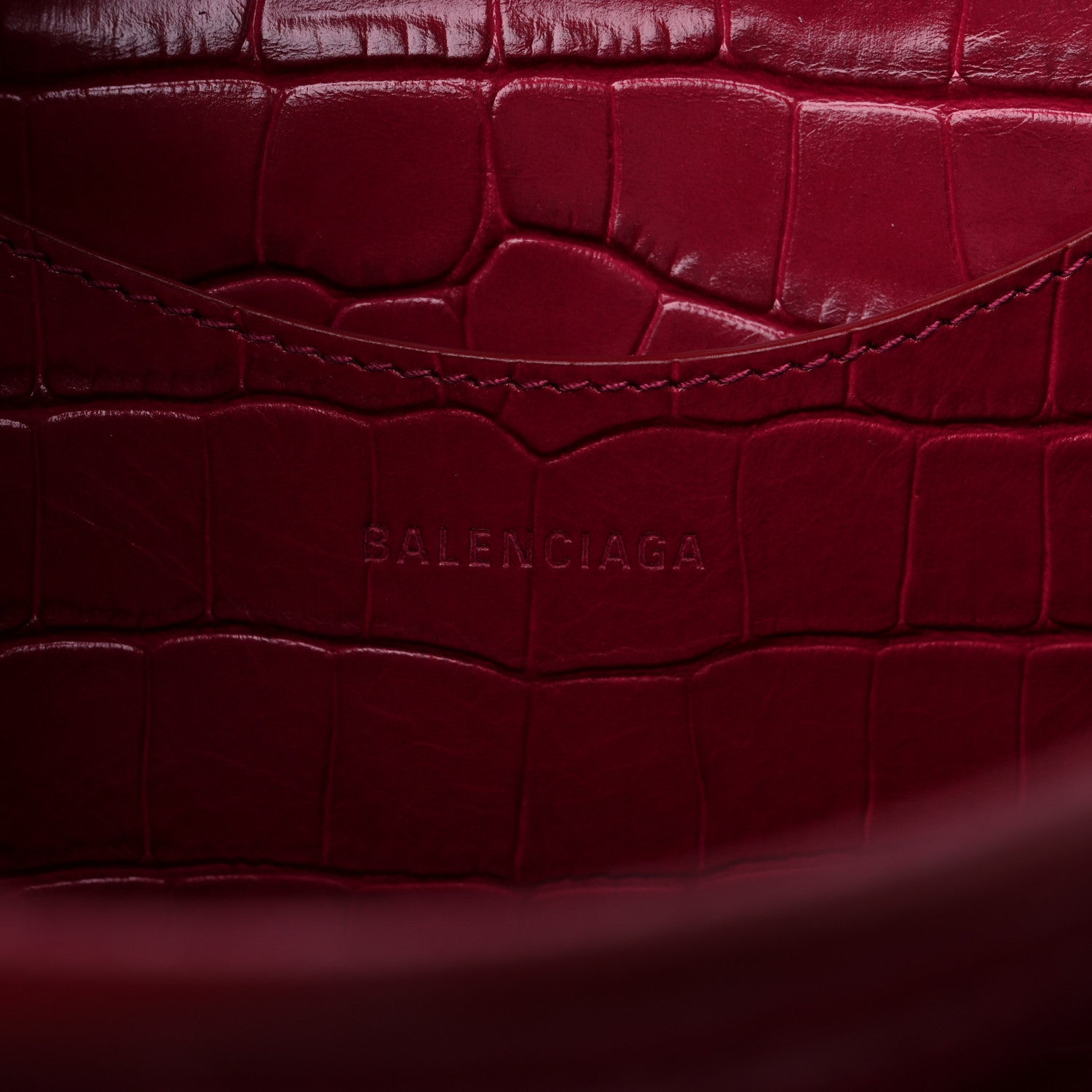 Balenciaga Calfskin Crocodile Embossed Neo Classic Silver Hardware S City Raspberry 6 of 8