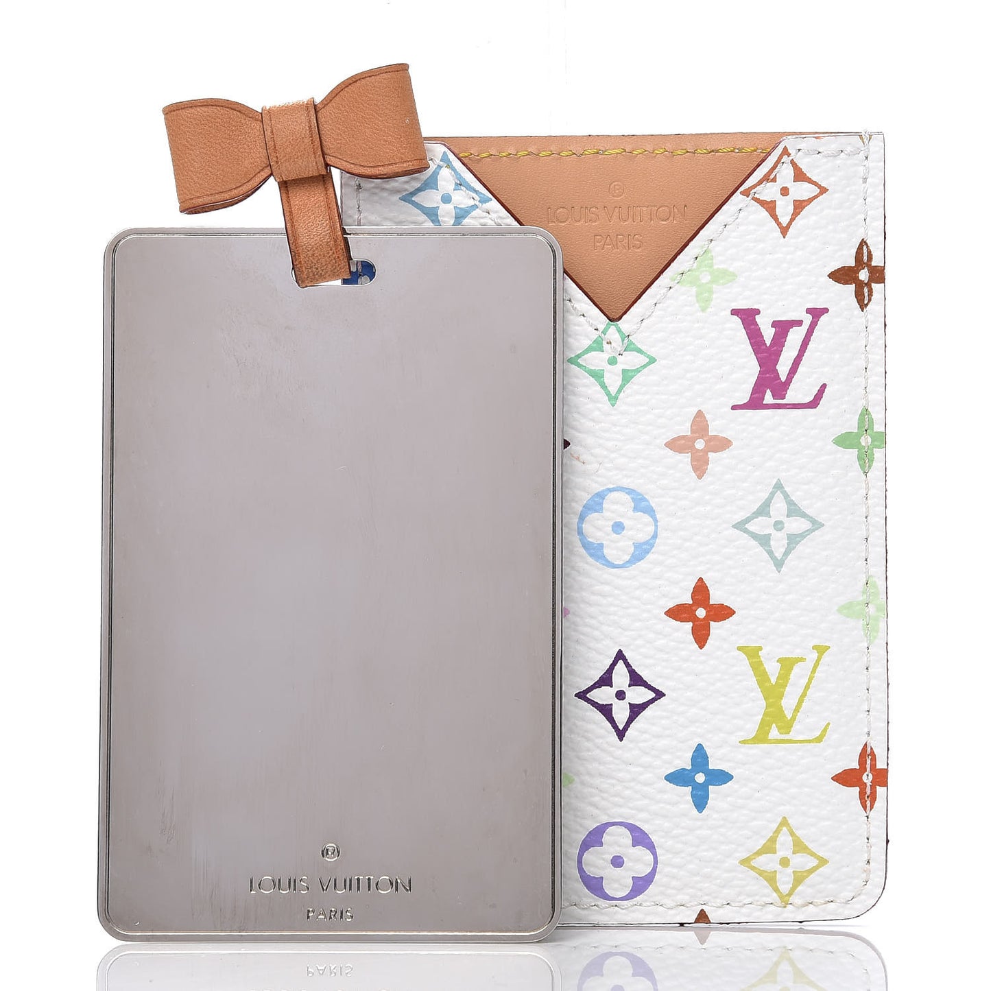 Monogram Multicolor Mirror and Case Pouch White