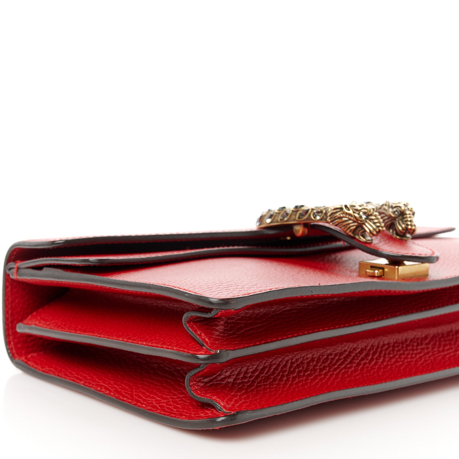 Gucci Dollar Calfskin Swarovski Crystal Small Dionysus Shoulder Bag Hibiscus Red 10 of 11