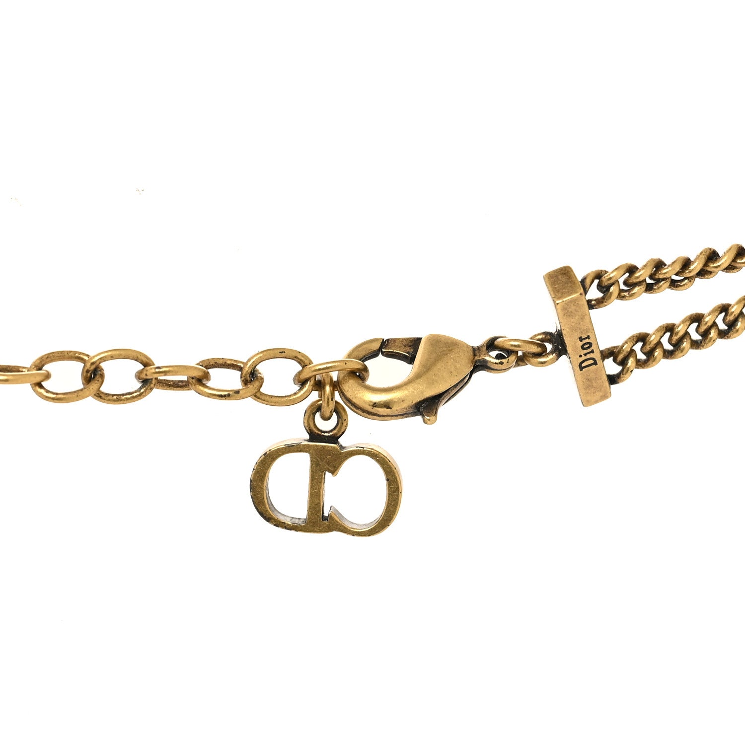 Christian Dior Metal J'Adior Choker Necklace Aged Gold