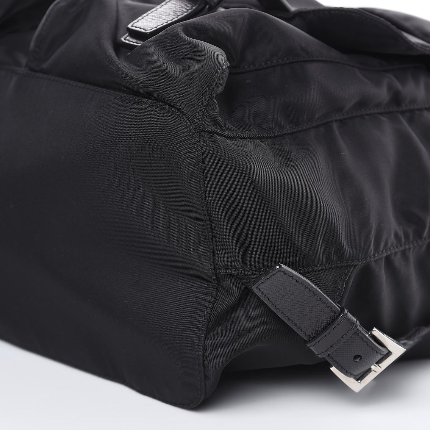 Nylon Vela Saffiano Backpack Black