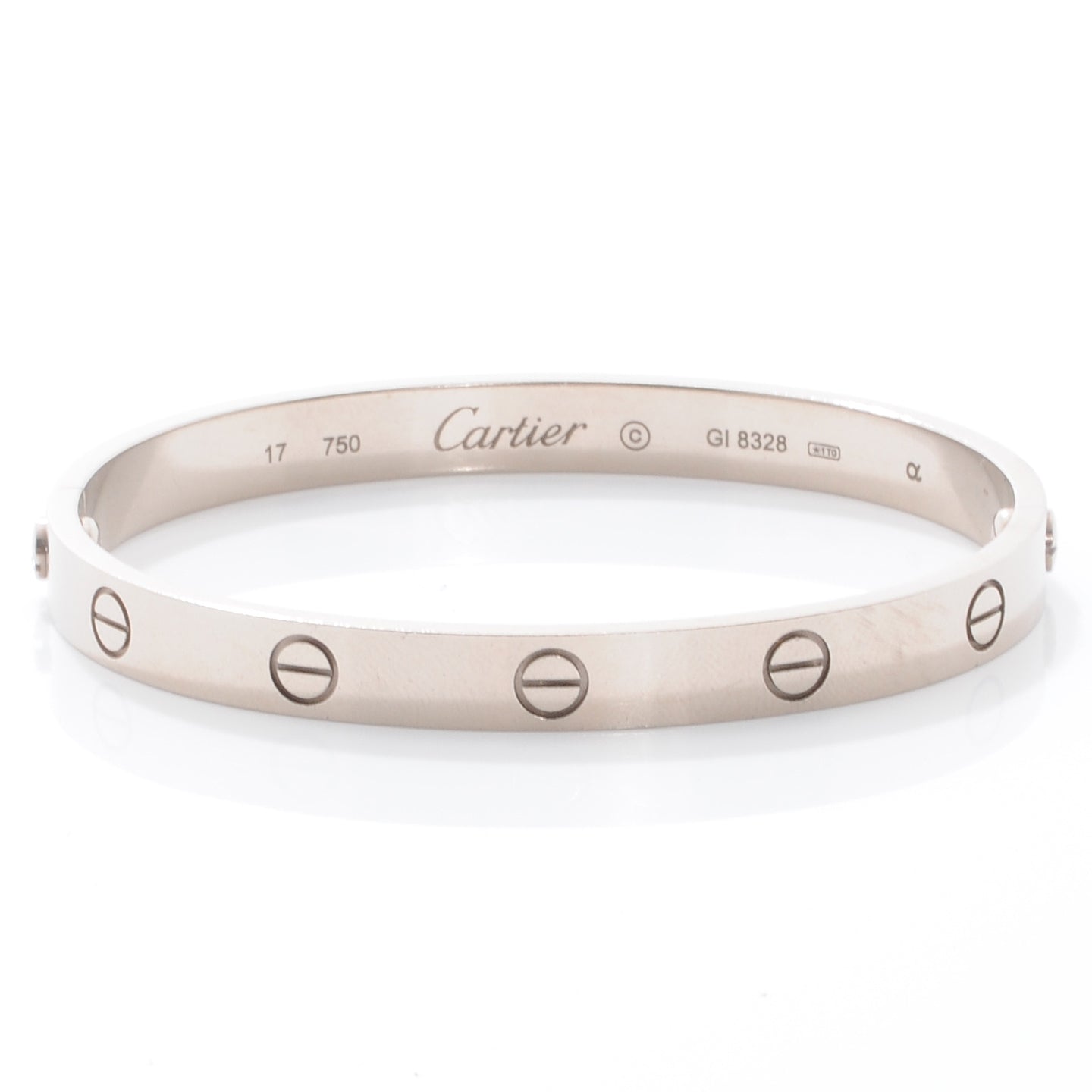 18K White Gold LOVE Bracelet 17