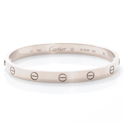 Cartier 18K White Gold LOVE Bracelet 17 1 of 6