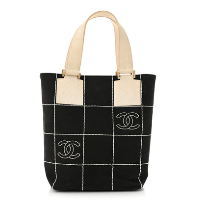 Chanel Canvas Square Stitched CC Small Tote Bag Black 1 of 19