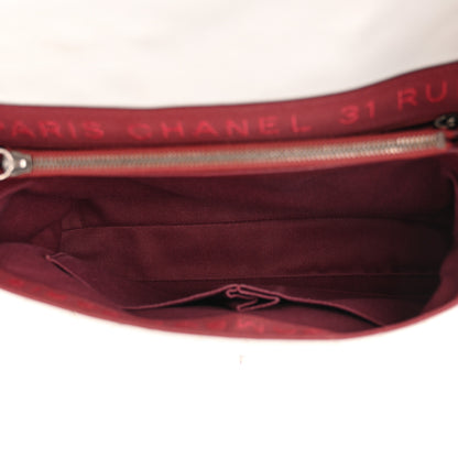 Chanel Shiny Lambskin Quilted Large Burgundy Rocks Flap Light Grey 5 of 15
