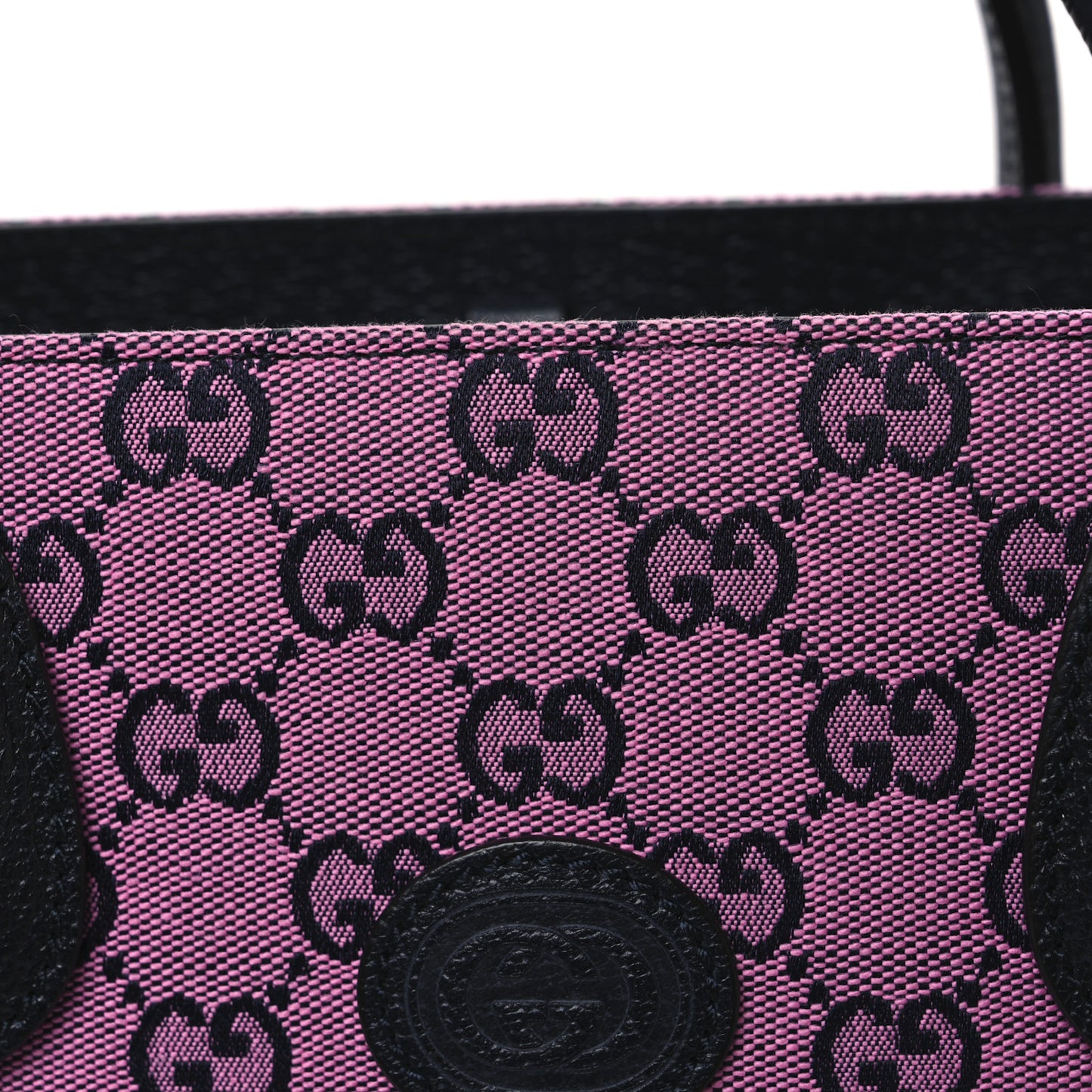 Monogram Multicolor Textured Dollar Calfskin Small Retro Interlocking G Tote Bag Pink Blue