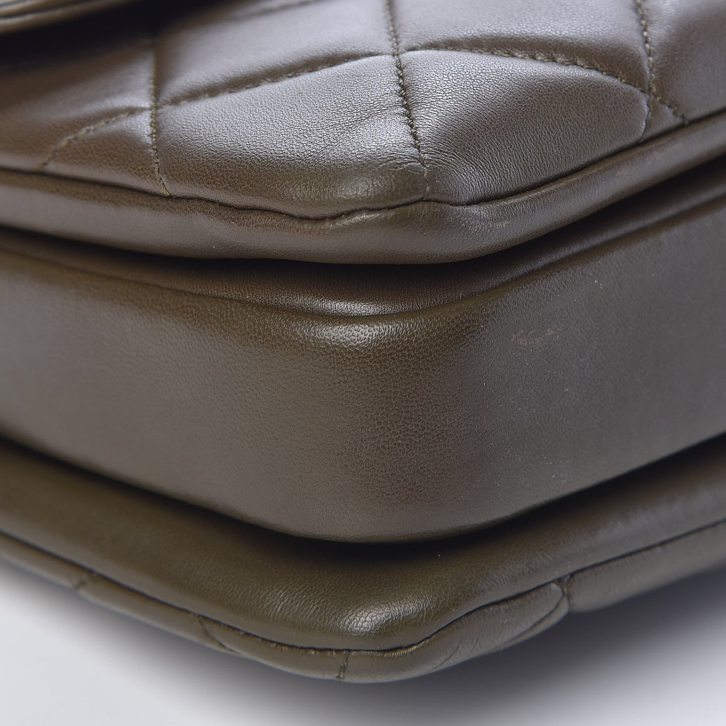 Lambskin Quilted Small Trendy CC Dual Handle Flap Bag Khaki