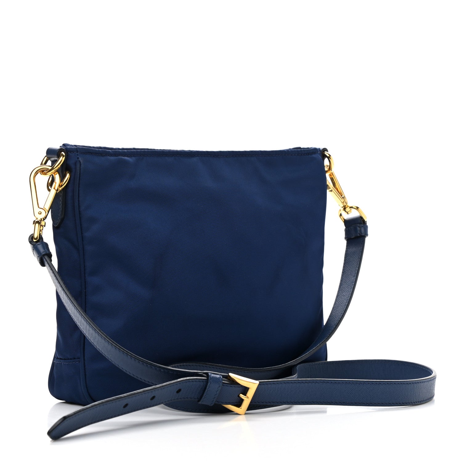 Prada Tessuto Nylon Saffiano Crossbody Bag Blue 2 of 9