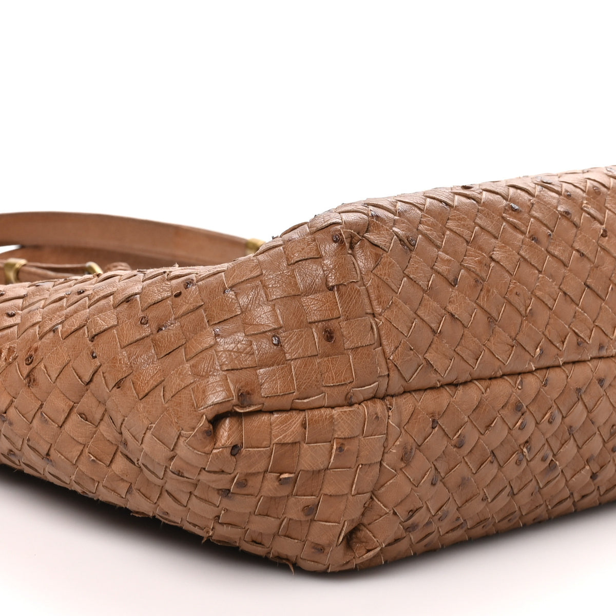 Bottega Veneta Ostrich Intrecciato Large Capri Tote Noce 8 of 9