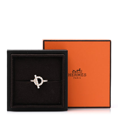 Hermes 18K Rose Gold Diamond Finesse Ring 52 6 6 of 6