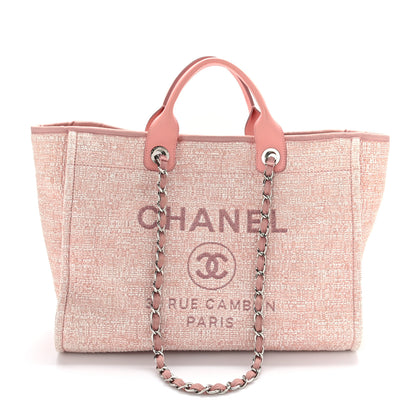 Chanel Straw Lurex Large Deauville Tote Pink 1 of 9