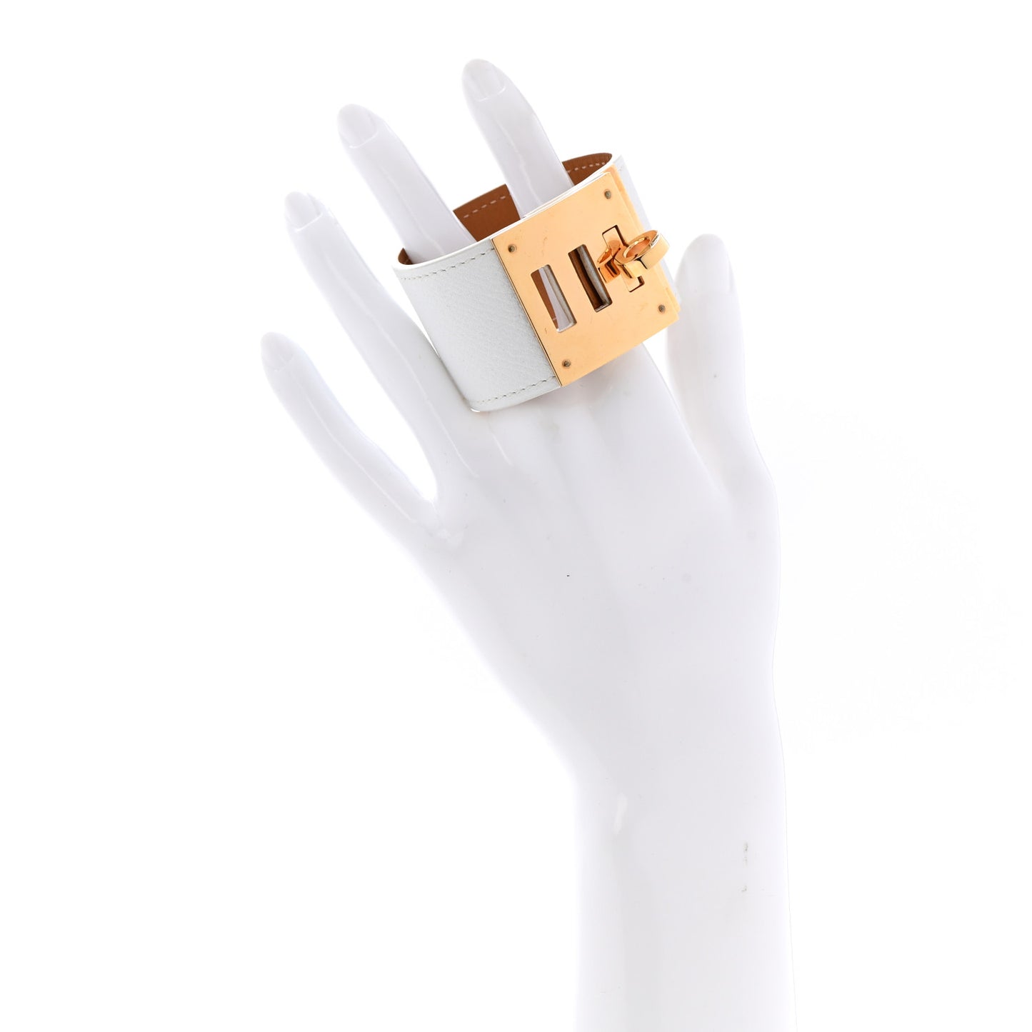 Epsom Kelly Dog Bracelet T2 White