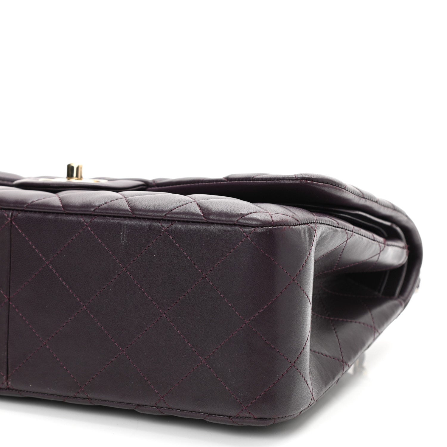Chanel Lambskin Quilted Jumbo Double Flap Purple 10 of 12