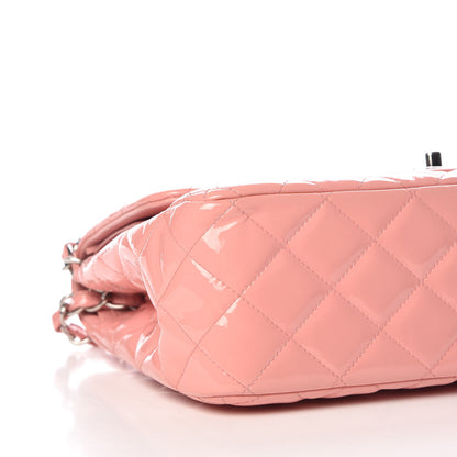 Chanel Patent Quilted Jumbo Double Flap Pink 6 of 23