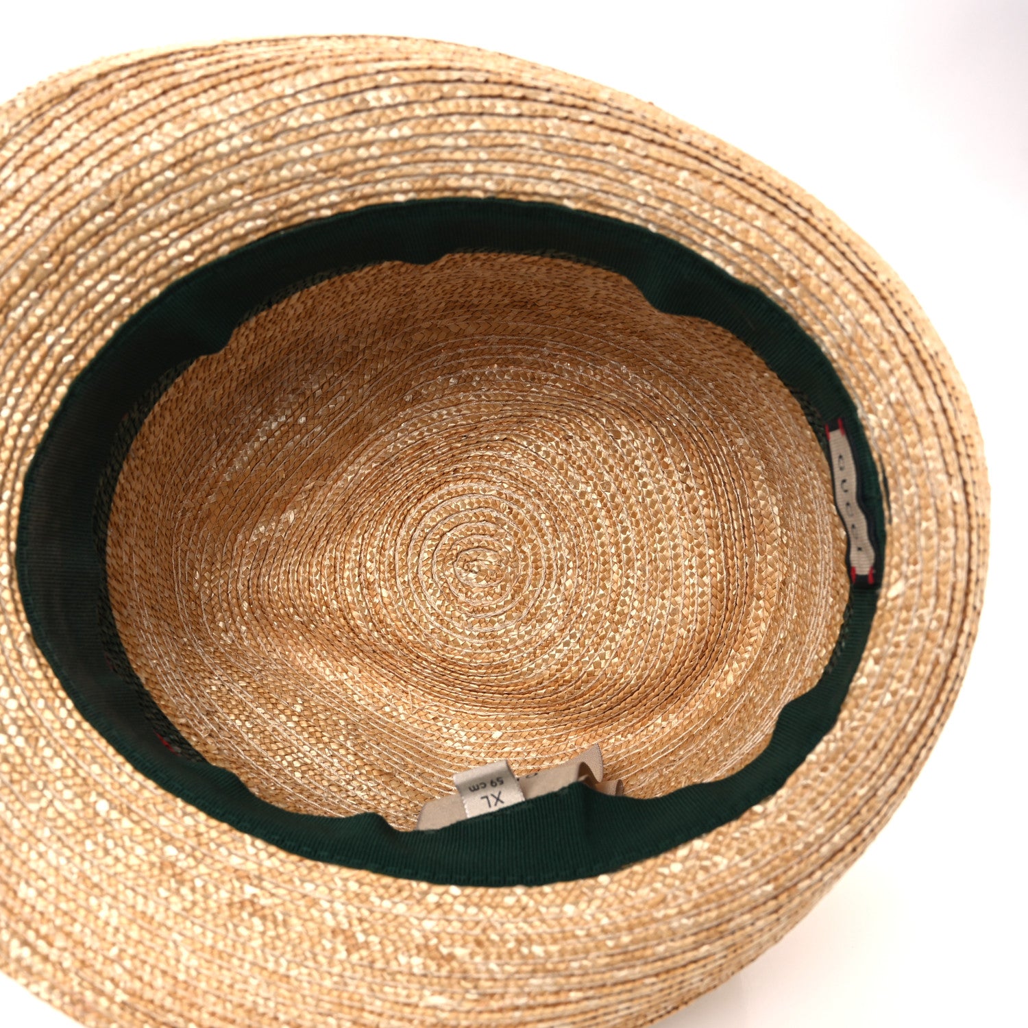 Gucci Abaca Straw Web Fedora Hat XL 7 of 10