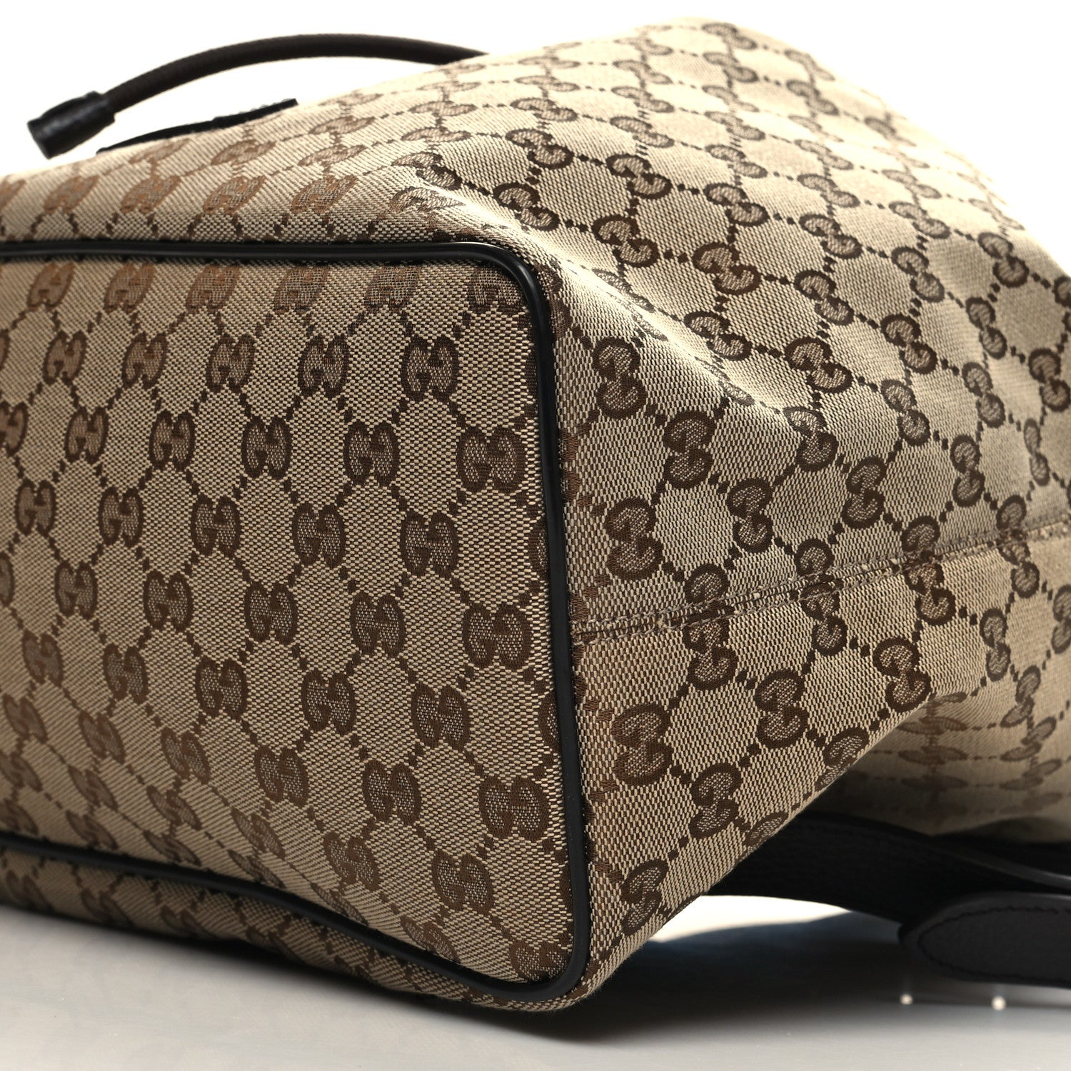 Gucci Monogram Dollar Calfskin O Drawstring Backpack Beige Ebony Testa di Moro Dark Chocolate 10 of 10