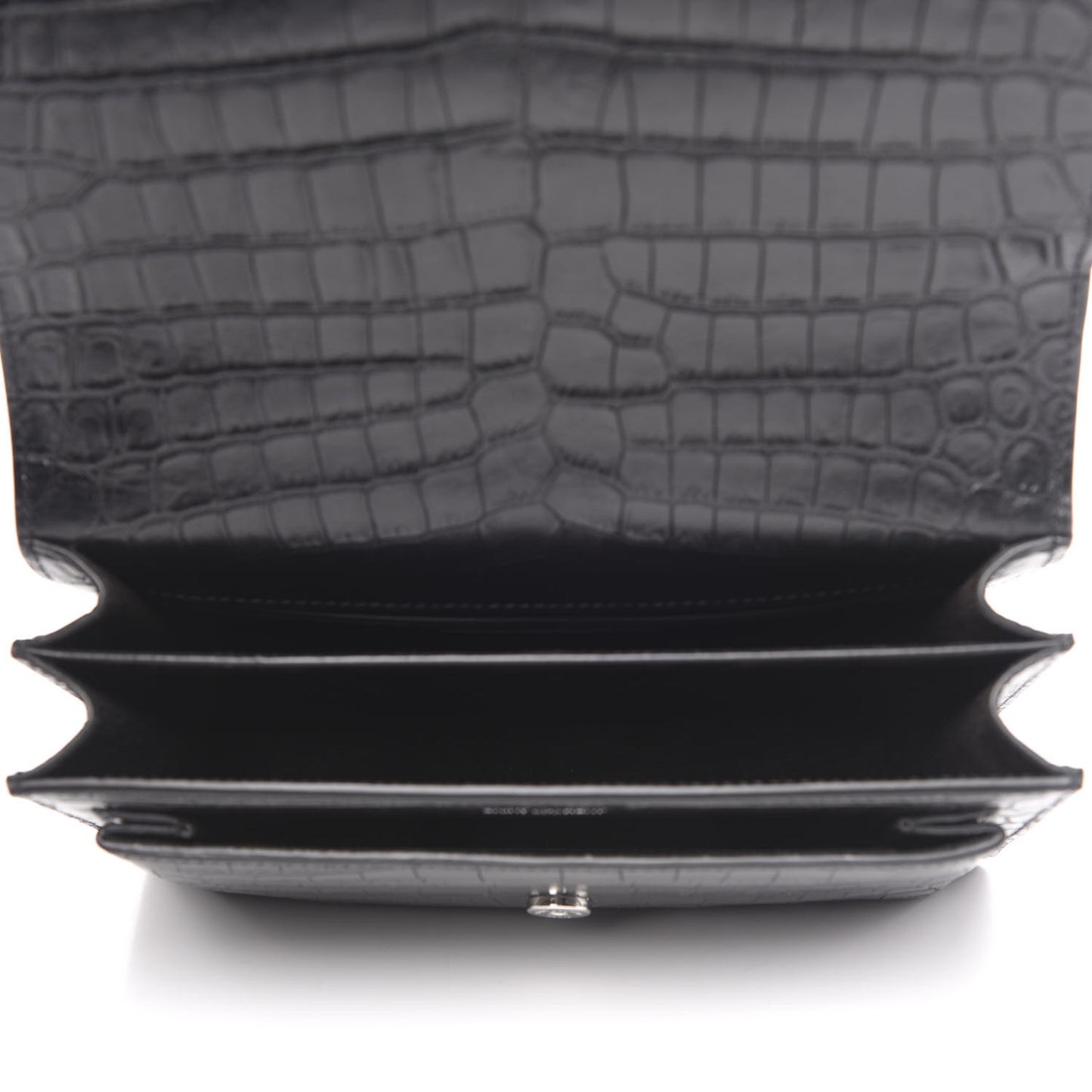 Calfskin Crocodile Embossed Medium Monogram Sunset Black