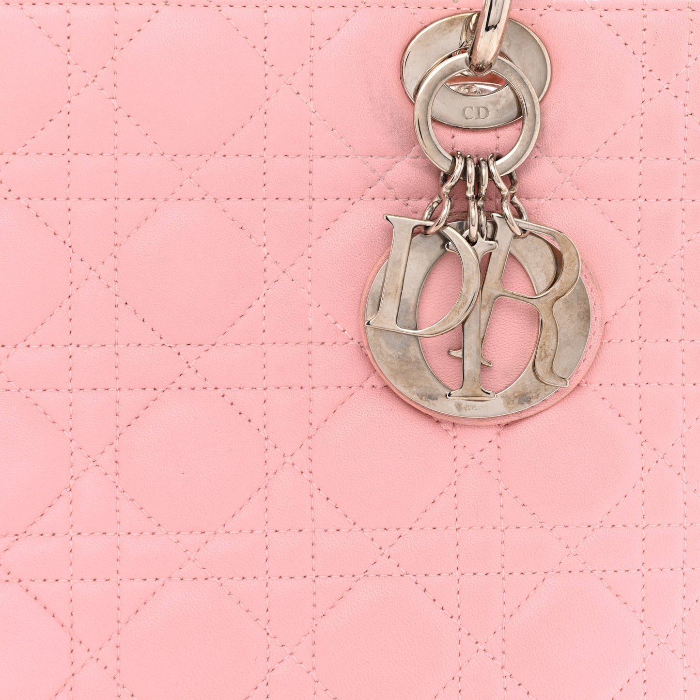 Lambskin Cannage Medium Lady Dior Rose Clair