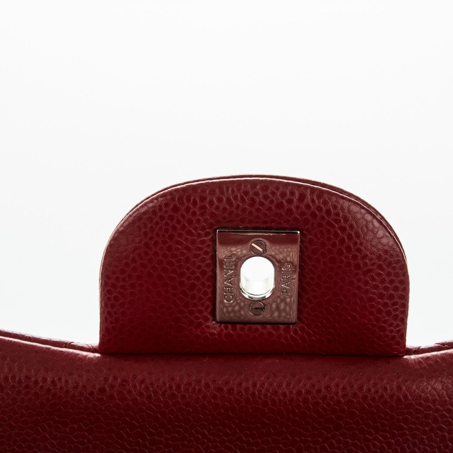 Caviar Quilted Jumbo Double Flap Red