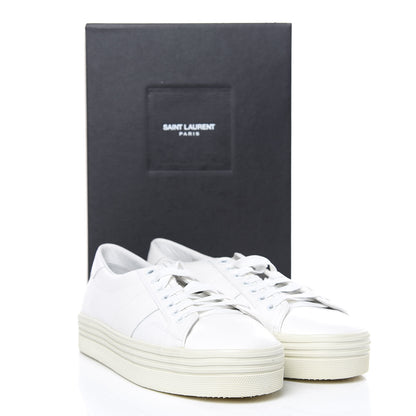 Saint Laurent Calfskin Court Sneakers 42 White 9 of 9