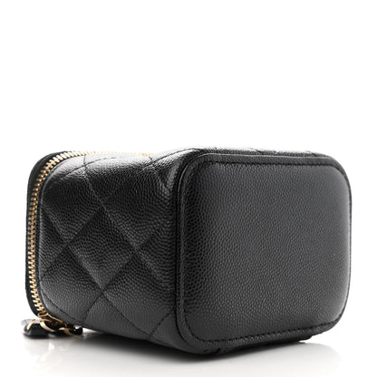 Chanel Caviar Quilted Mini Vanity Case With Chain Black 4 of 11
