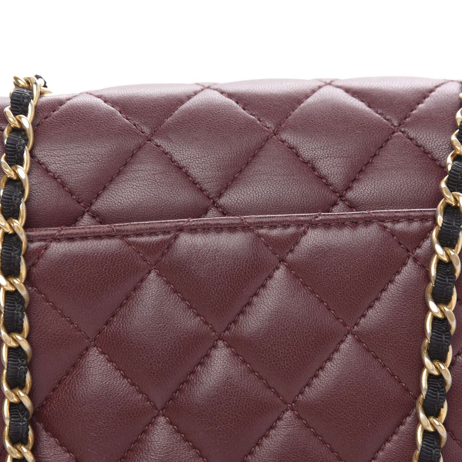 Chanel Lambskin Quilted Mini Two Tone Day Flap Burgundy 11 of 15
