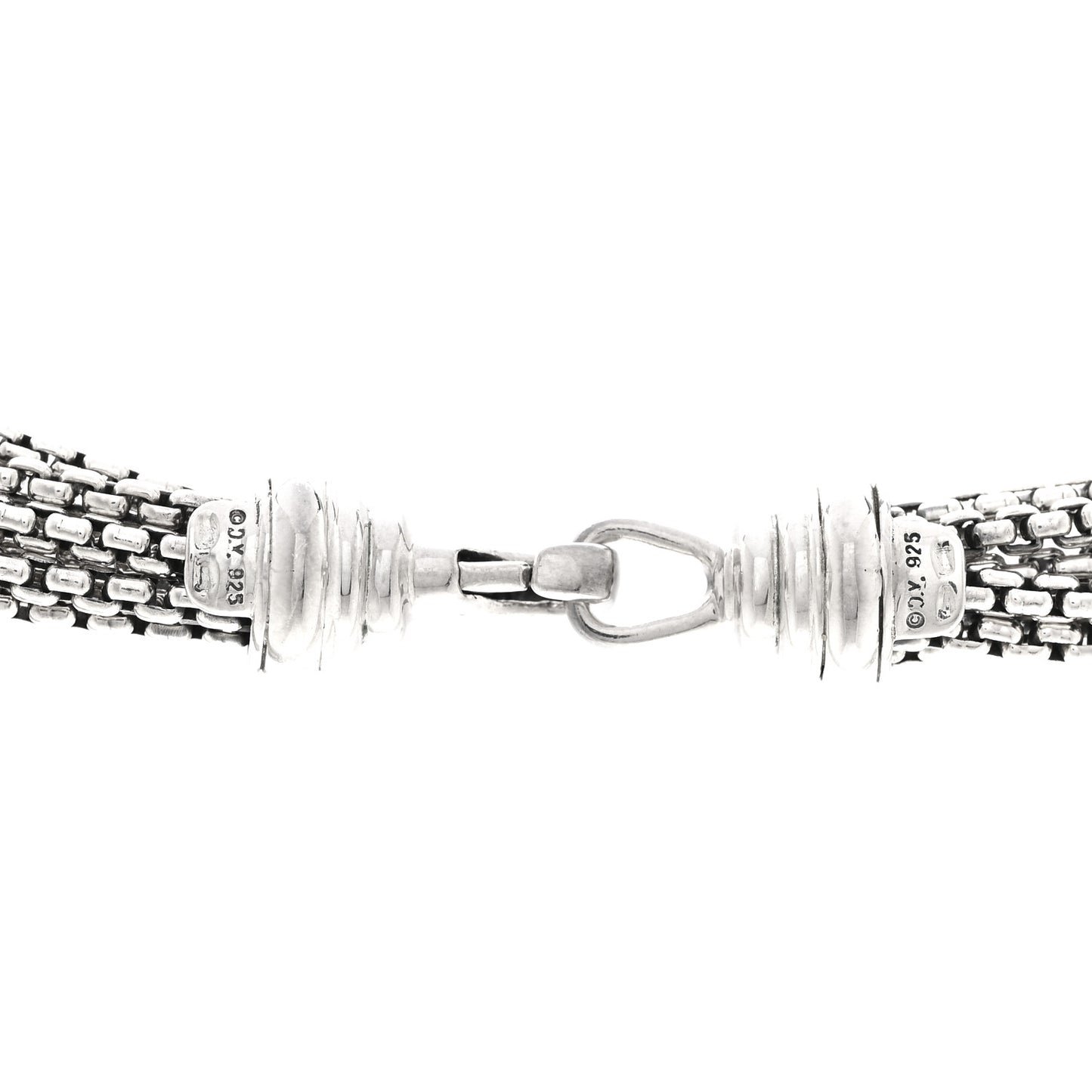 Sterling Silver Black Diamond Box Chain Eight Strand Necklace