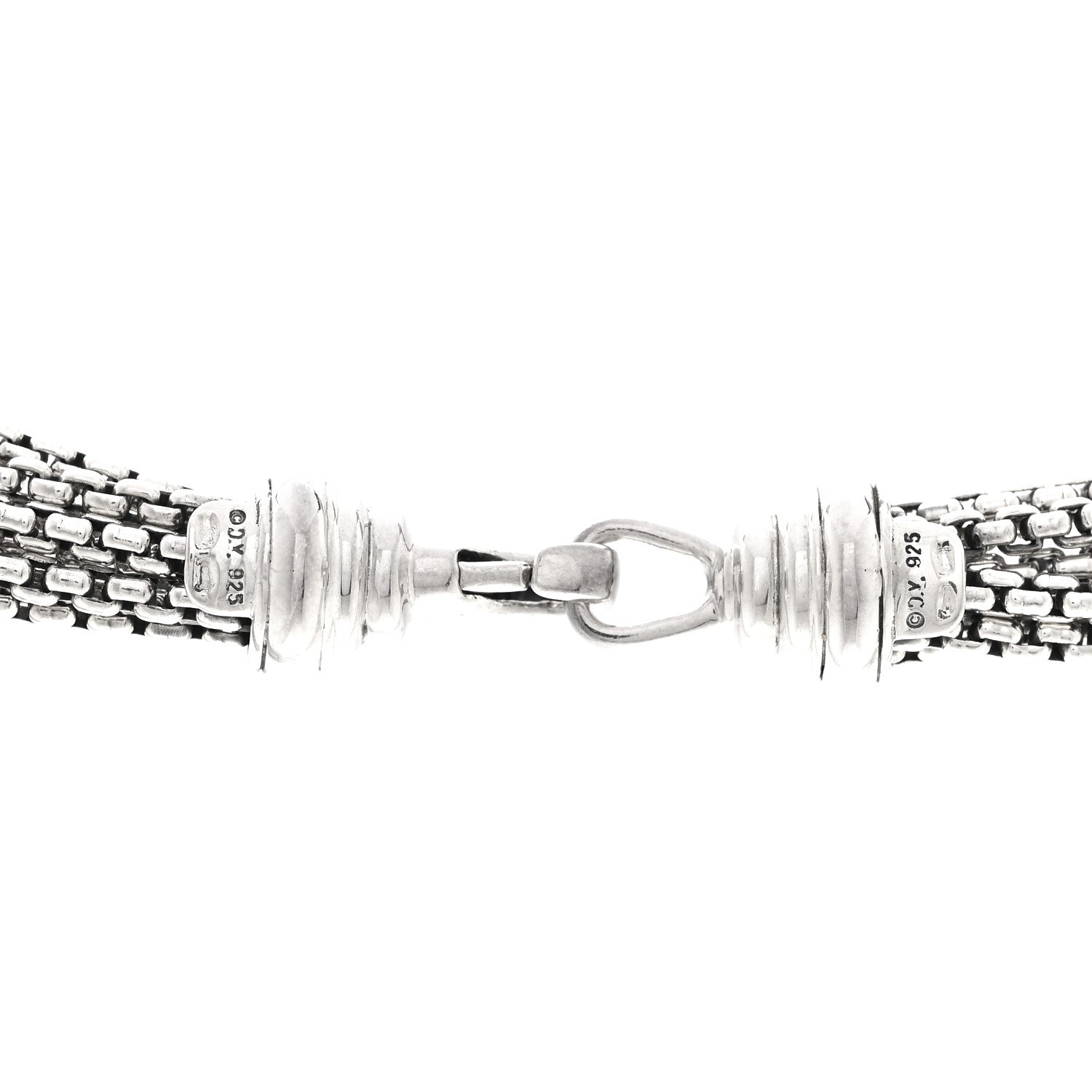 David Yurman Sterling Silver Black Diamond Box Chain Eight Strand Necklace 5 of 5