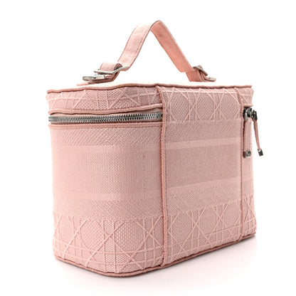Christian Dior Canvas Embroidered Cannage Diortravel Vanity Case Bois de Rose 3 of 12