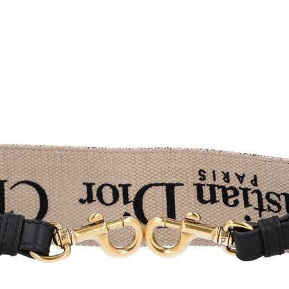 Christian Dior Canvas Embroidered Shoulder Strap Black 4 of 5