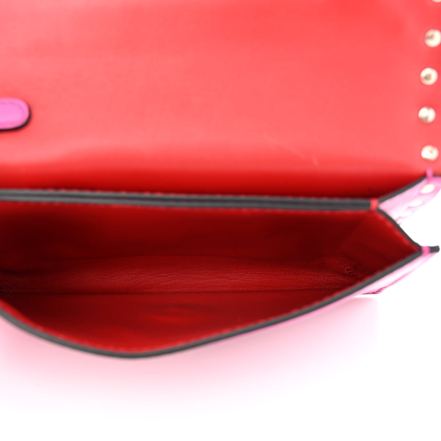 Nappa Small Rockstud Wristlet Clutch Fuxia