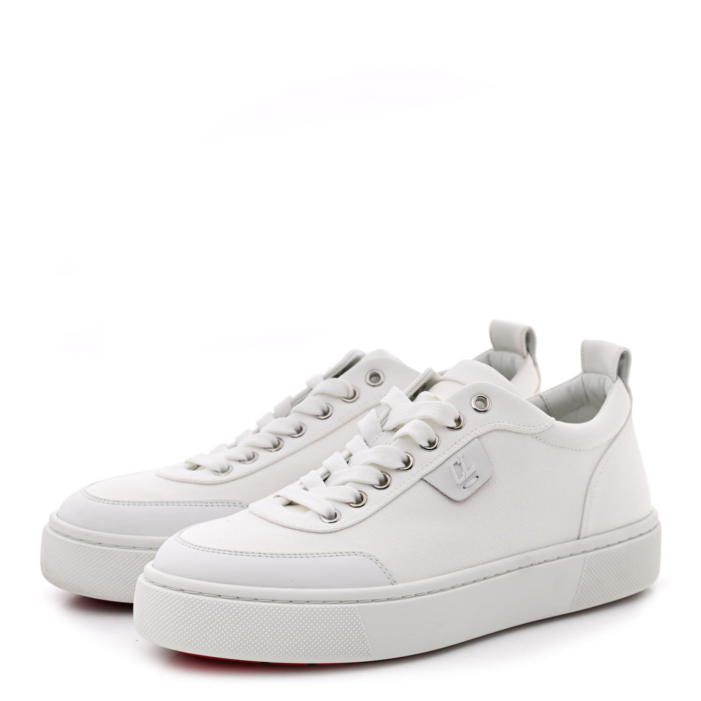 Toile Calfskin Simplerui Flat Sneakers 39.5 White