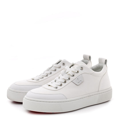 Christian Louboutin Toile Calfskin Simplerui Flat Sneakers 39.5 White 3 of 8