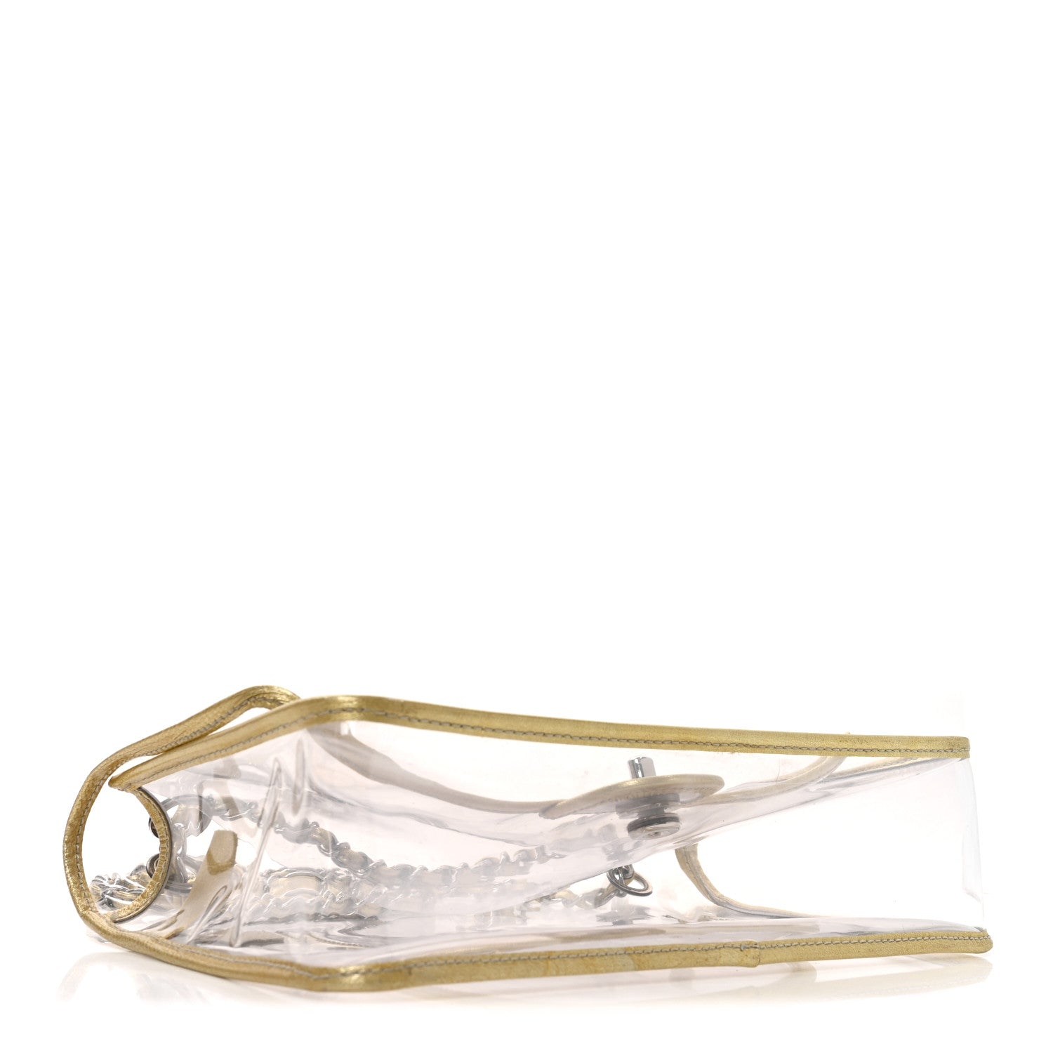 Chanel Metallic Lambskin PVC Medium Naked Flap Gold 4 of 9