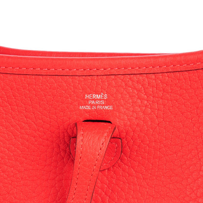 Hermes Taurillon Clemence Amazone Evelyne TPM Rouge Pivoine Rose Sakura 6 of 9