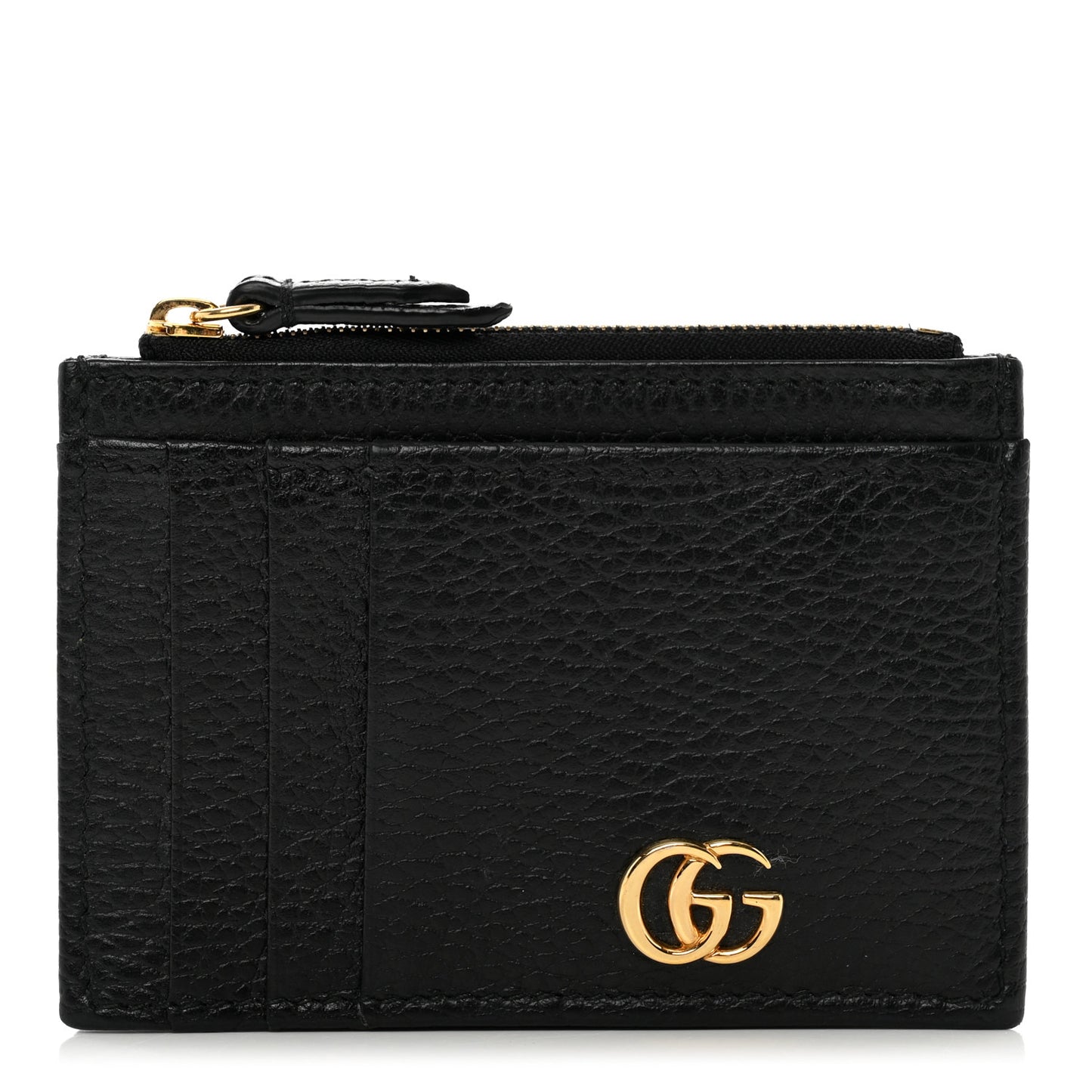 Dollar Calfskin GG Marmont Coin Case Card Holder Black