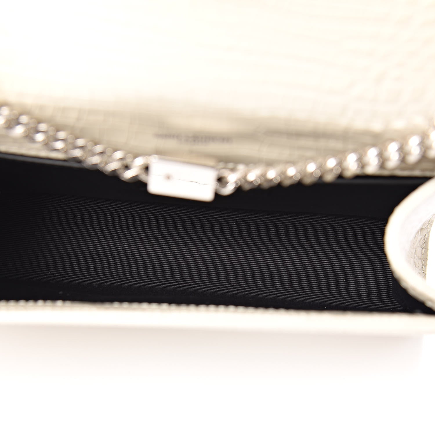 Saint Laurent Croc Calfskin Embossed Small Classic Monogram Kate Tassel Satchel Mouse Grey 5 of 9