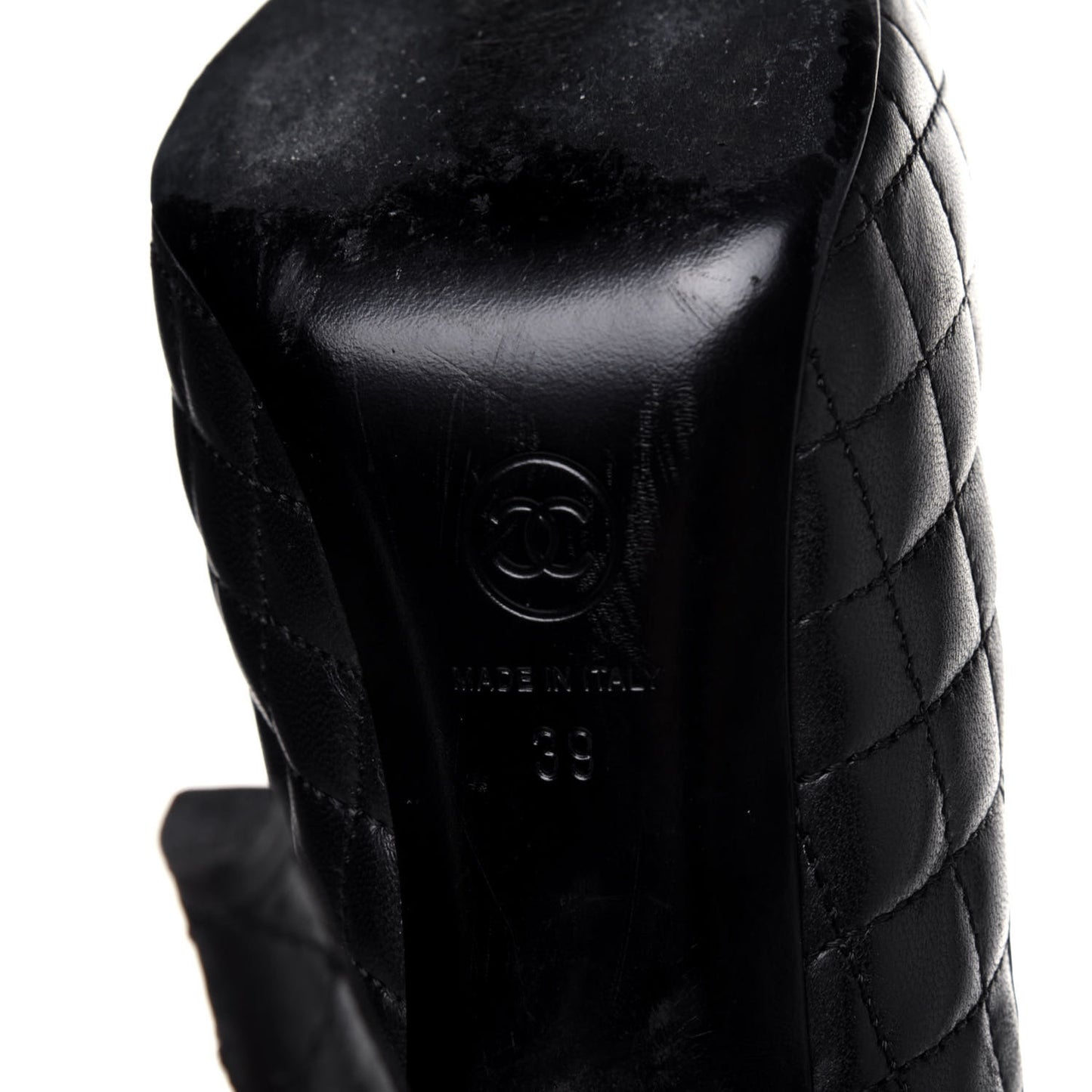 Lambskin Quilted CC Booties 39 Black