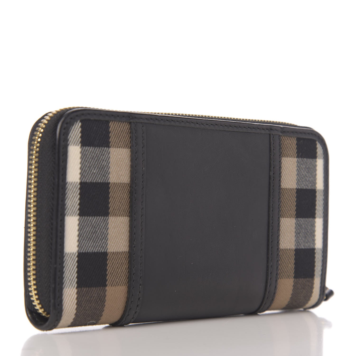 Burberry House Check Large Sartorial Ziggy Zip Around Wallet Black 3 of 13