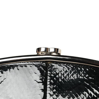 Chanel Glazed Snakeskin Timeless Clutch Black 11 of 11