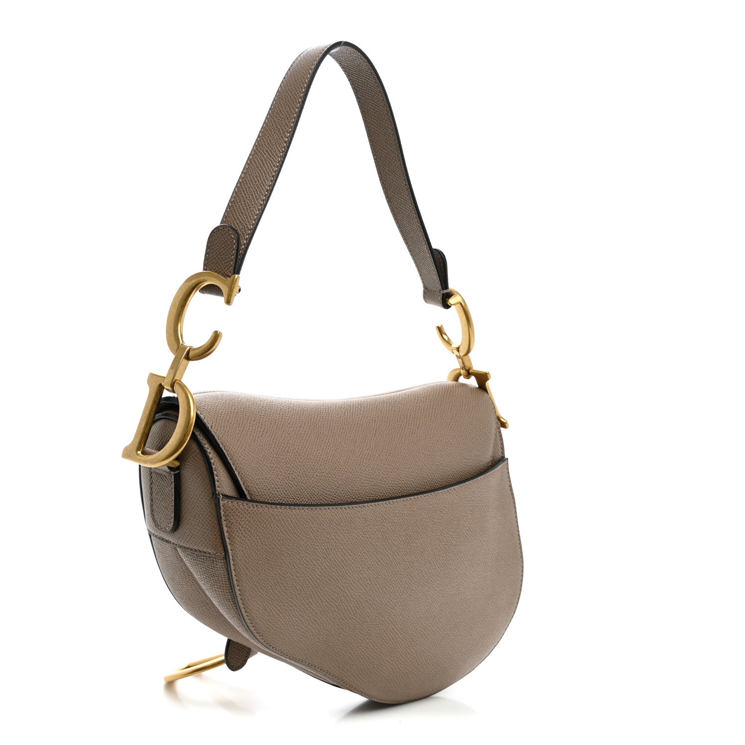 Christian Dior Grained Calfskin Saddle Bag Warm Taupe 2 of 9